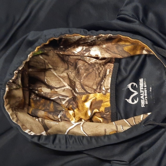 RealTree Black Camouflage Hoodie Men's Sz XL Deer Antler Pull Over Flag Outdoors - Picture 6 of 10